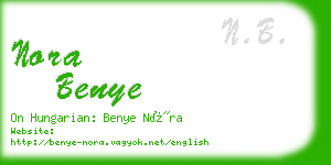 nora benye business card